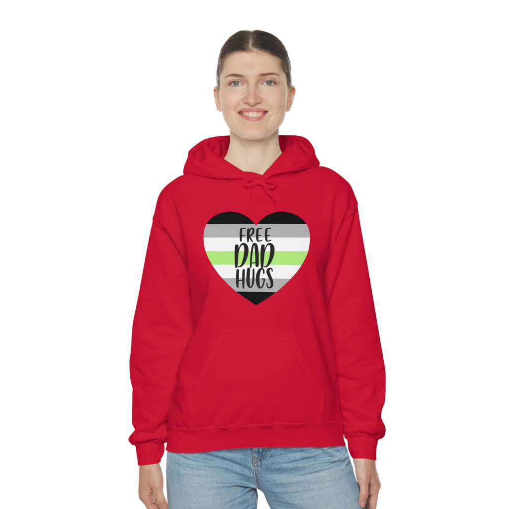 SHAVA CO Agender Flag, Unisex Heavy Blend™ Hooded Sweatshirt - Free Dad Hugs Printify