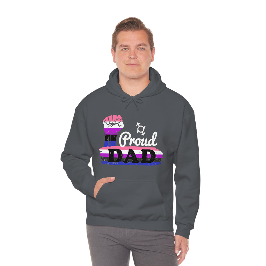 SHAVA CO Genderfluid Flag, Unisex Heavy Blend™ Hooded Sweatshirt - Proud Dad Printify