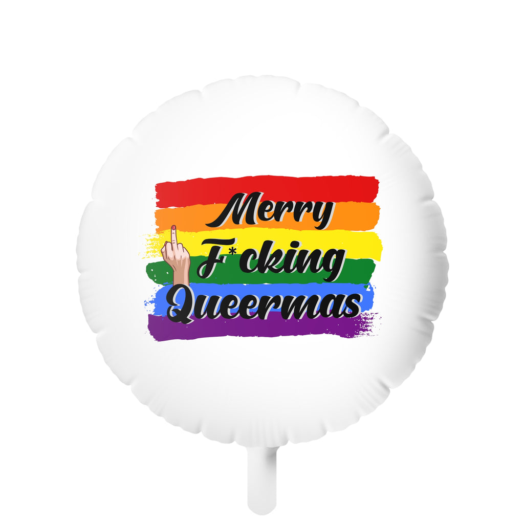 Christmas LGBTQ Mylar Helium Balloon , Drink Up Queermas Printify