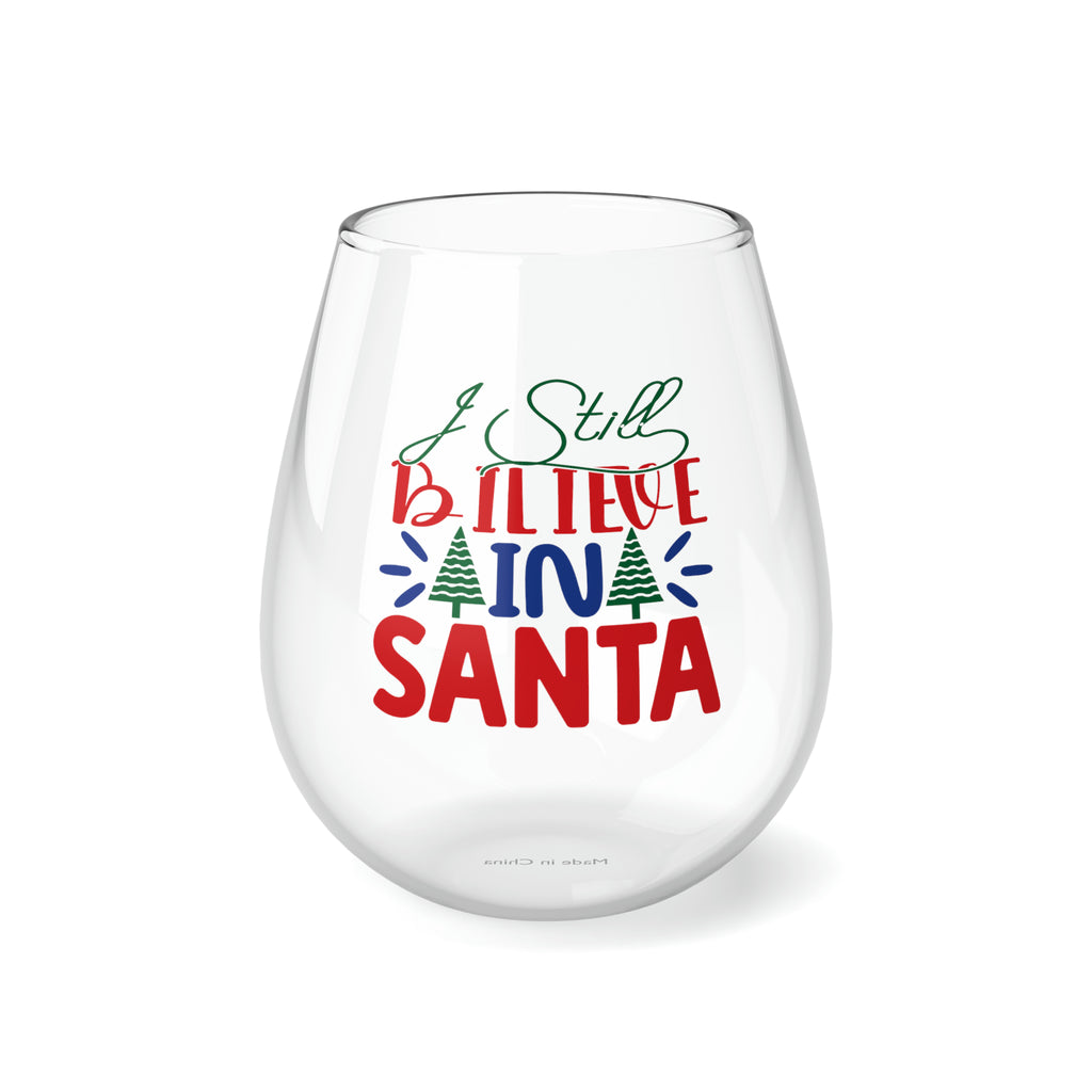 Christmas Stemless Wine Glass, I Still Believe Printify