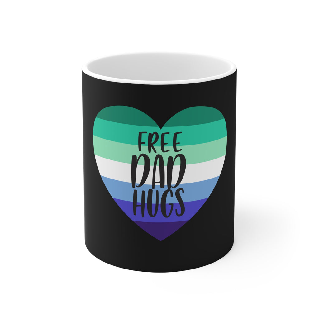 Gay Pride Flag Ceramic Mug - Free Dad Hugs Printify