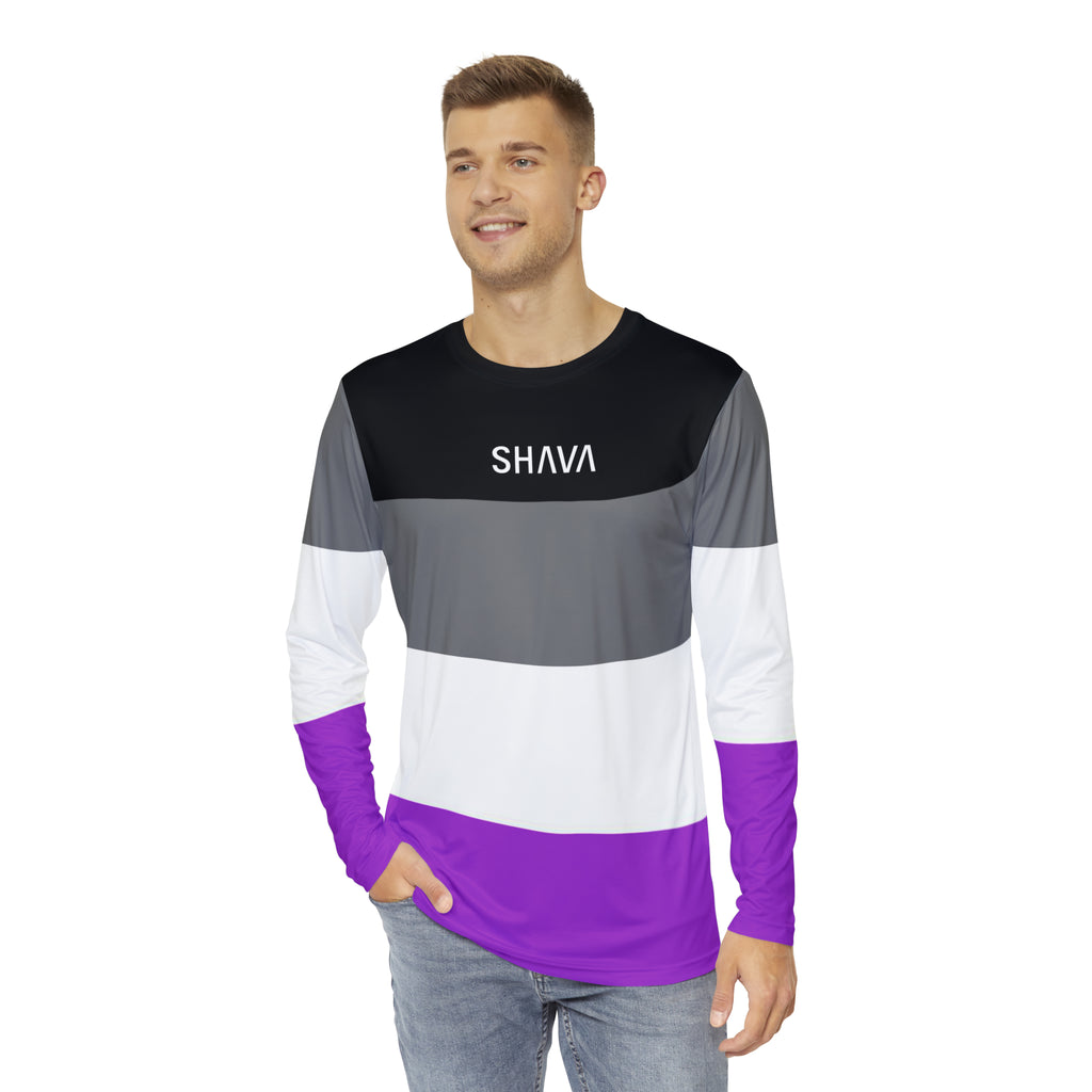 SHAVA CO Asexual Flag Long Sleeve Shirt Unisex Size Printify