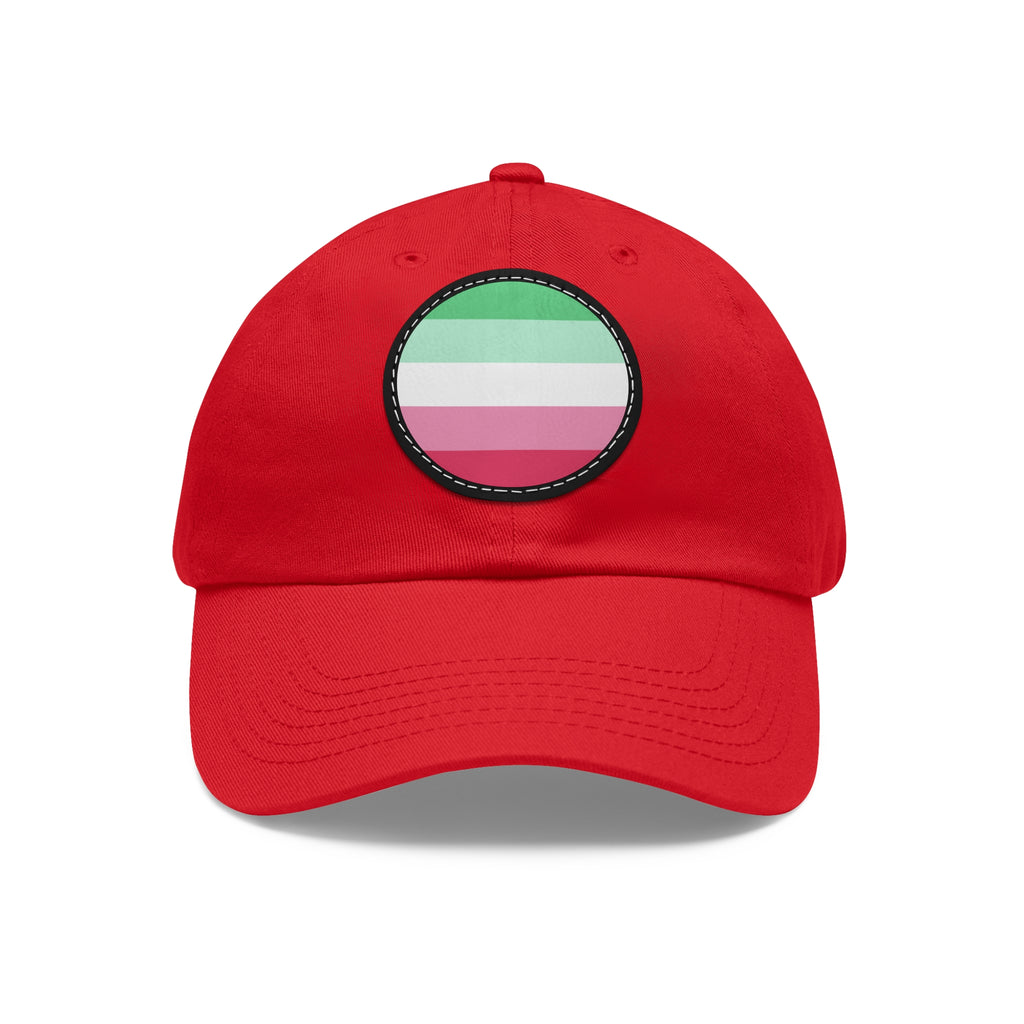 SHAVA CO Abrosexual Flag Dad Hat with Leather Patch (Round) Printify