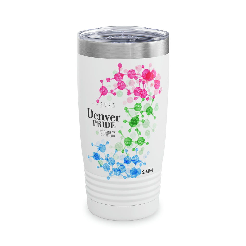 SHAVA CO Polysexual Flag 2023 Pride, Denver Ringneck Tumbler 20oz - My Rainbow Is In My DNA Printify