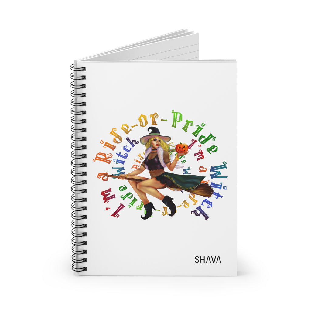 Halloween/ Spiral Notebook - Ruled Line/ I'm Ride or Pride - White Printify