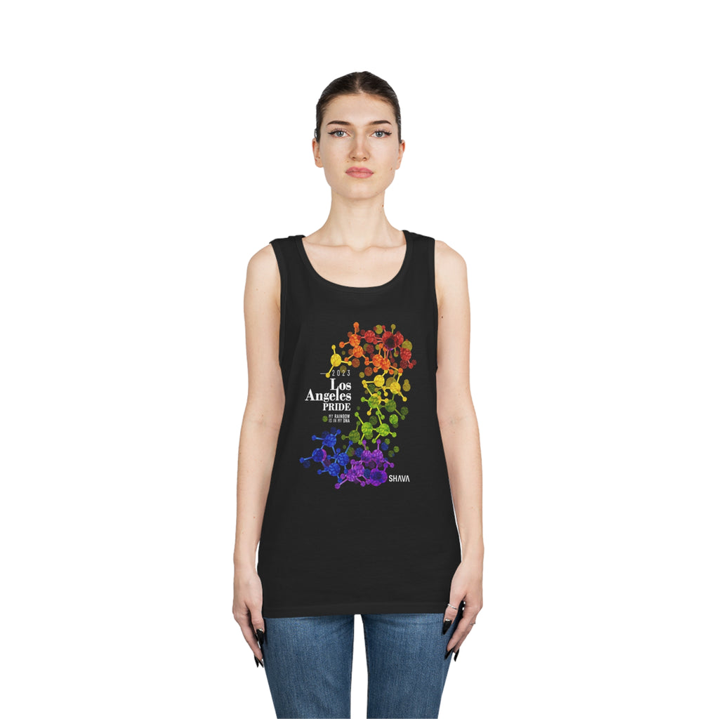 Rainbow Flag Los Angeles Pride Heavy Cotton Tank Top Unisex Size - My Rainbow Is In My DNA Printify