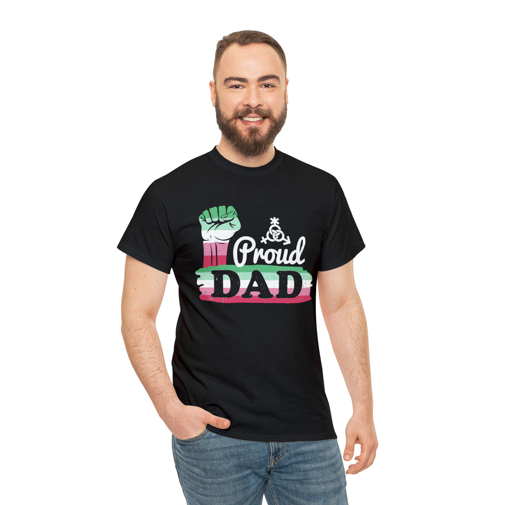 SHAVA CO Abrosexual Flag, Unisex Heavy Cotton Tee - Proud Dad Printify