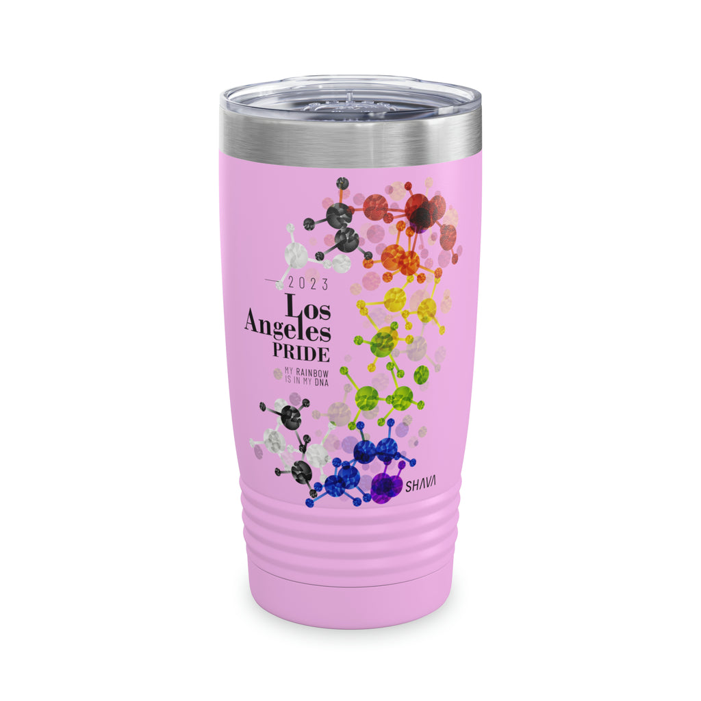 SHAVA CO Straight Ally Flag 2023 Pride, Los Angeles Ringneck Tumbler 20oz - My Rainbow Is In My DNA Printify