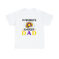 Thumbnail for SHAVA CO Intersexual Flag, Unisex Heavy Cotton Tee - #1 World's Gayest Dad Printify