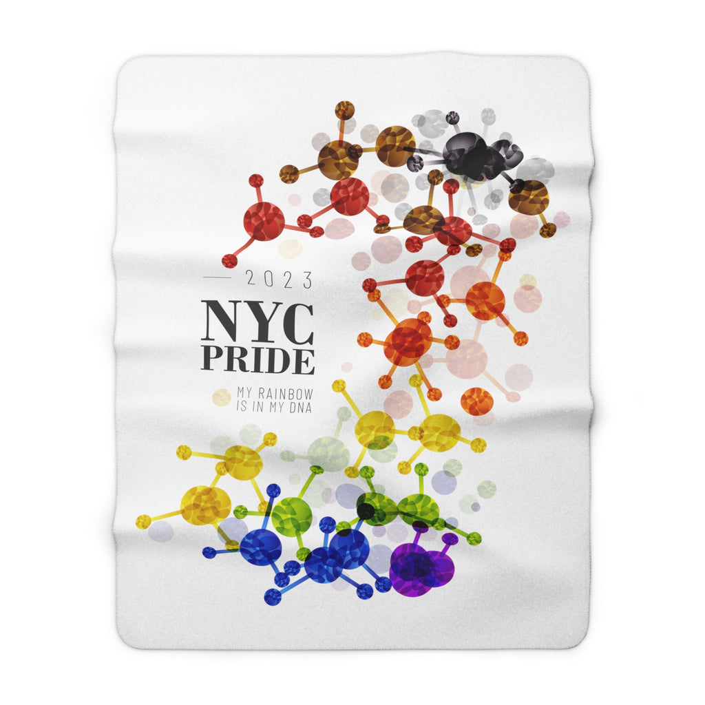 SHAVA CO Philadelphia Flag 2023 Pride, New York City Sherpa Fleece Blanket - My Rainbow Is In My DNA Printify