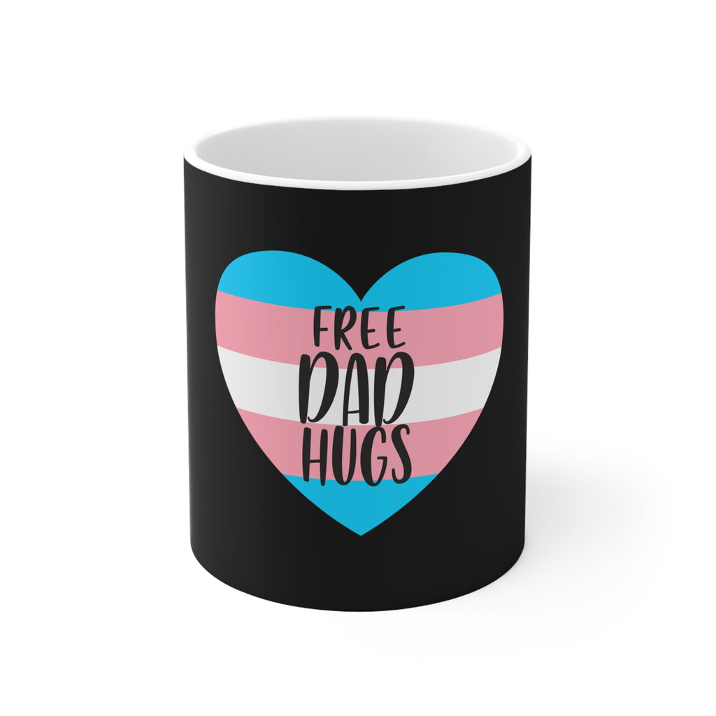 Transgender Pride Flag Ceramic Mug - Free Dad Hugs Printify