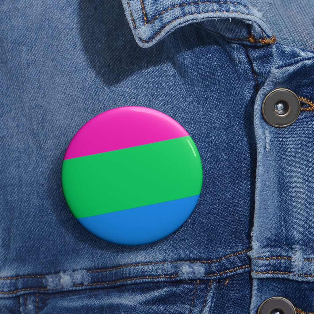 Polysexual Pride Flag Custom Pin Buttons Printify