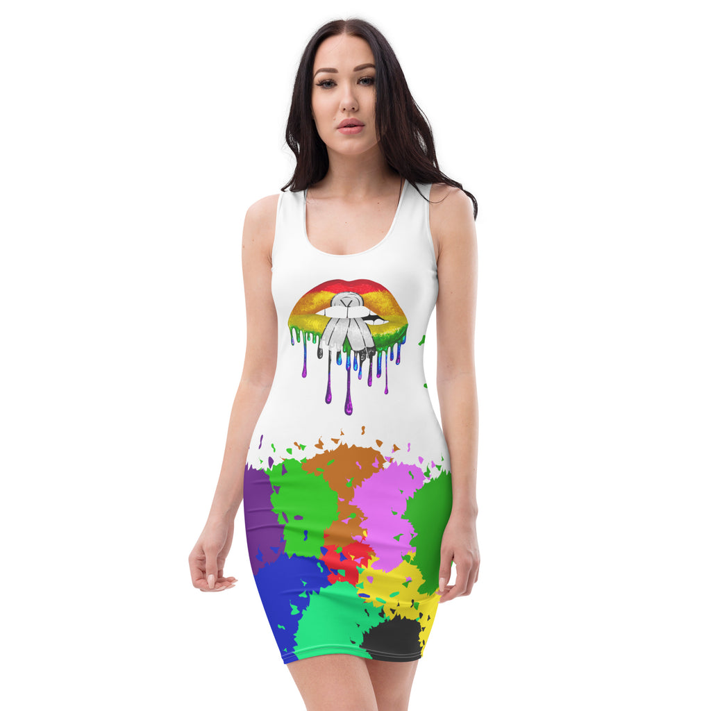 LGBTQIA+ Pride Flags Drips Bodycon dress- 2 Spirit Flag SHAVA