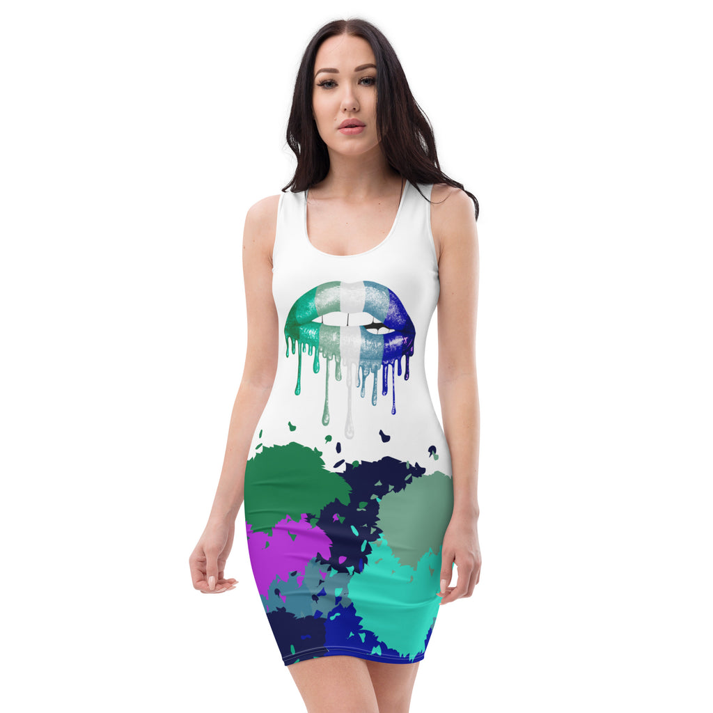 LGBTQIA+ Pride Flags Drips Bodycon dress - Gay Flag SHAVA