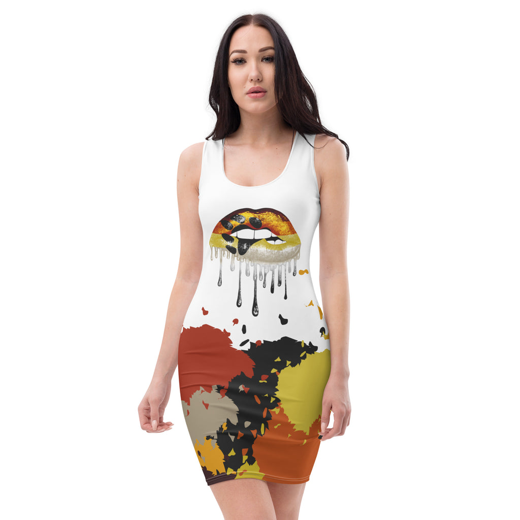 LGBTQIA+ Pride Flags Drips Bodycon dress - Bear Flag SHAVA