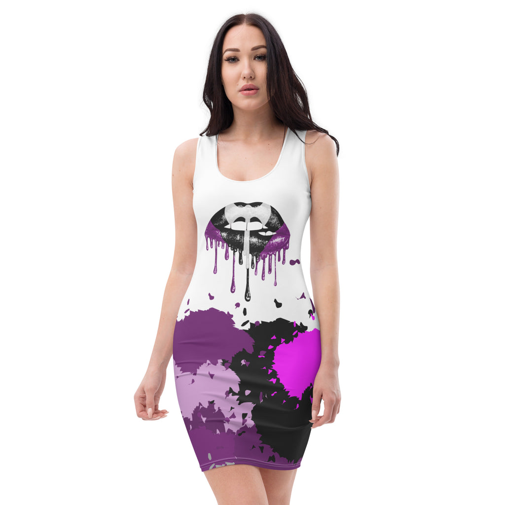 LGBTQIA+ Pride Flags Drips Bodycon dress - Labrys Lesbian Flag SHAVA