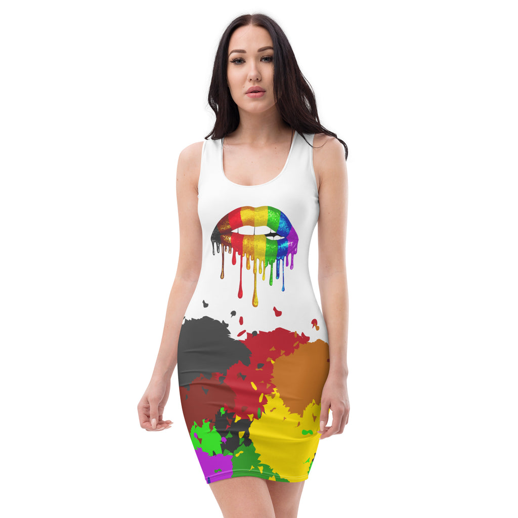 LGBTQIA+ Pride Flags Drips Bodycon dress - Philadelphia Flag SHAVA