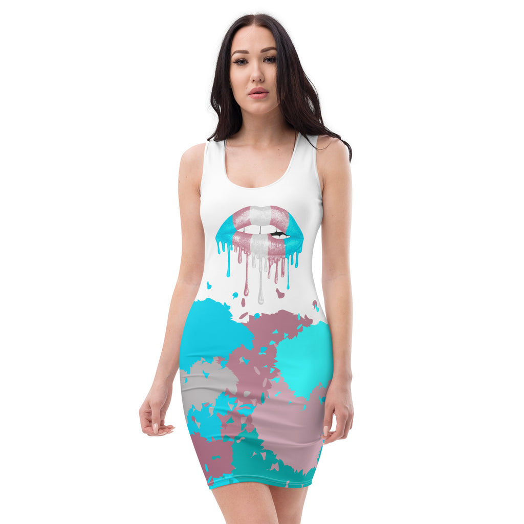 LGBTQIA+ Pride Flags Drips Bodycon dress - transgender Flag SHAVA