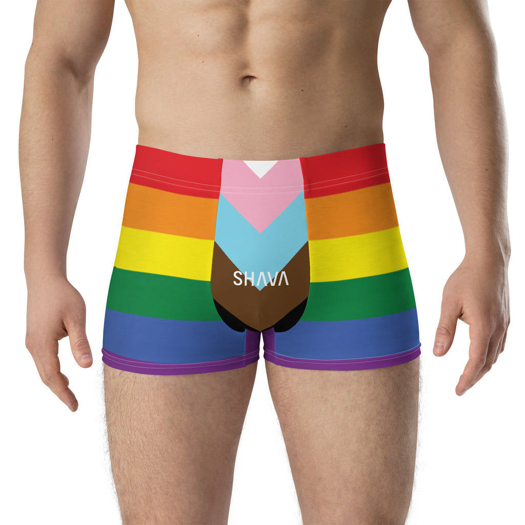 Progress Flag LGBTQ Boxer for Her/Him or They/Them SHAVA