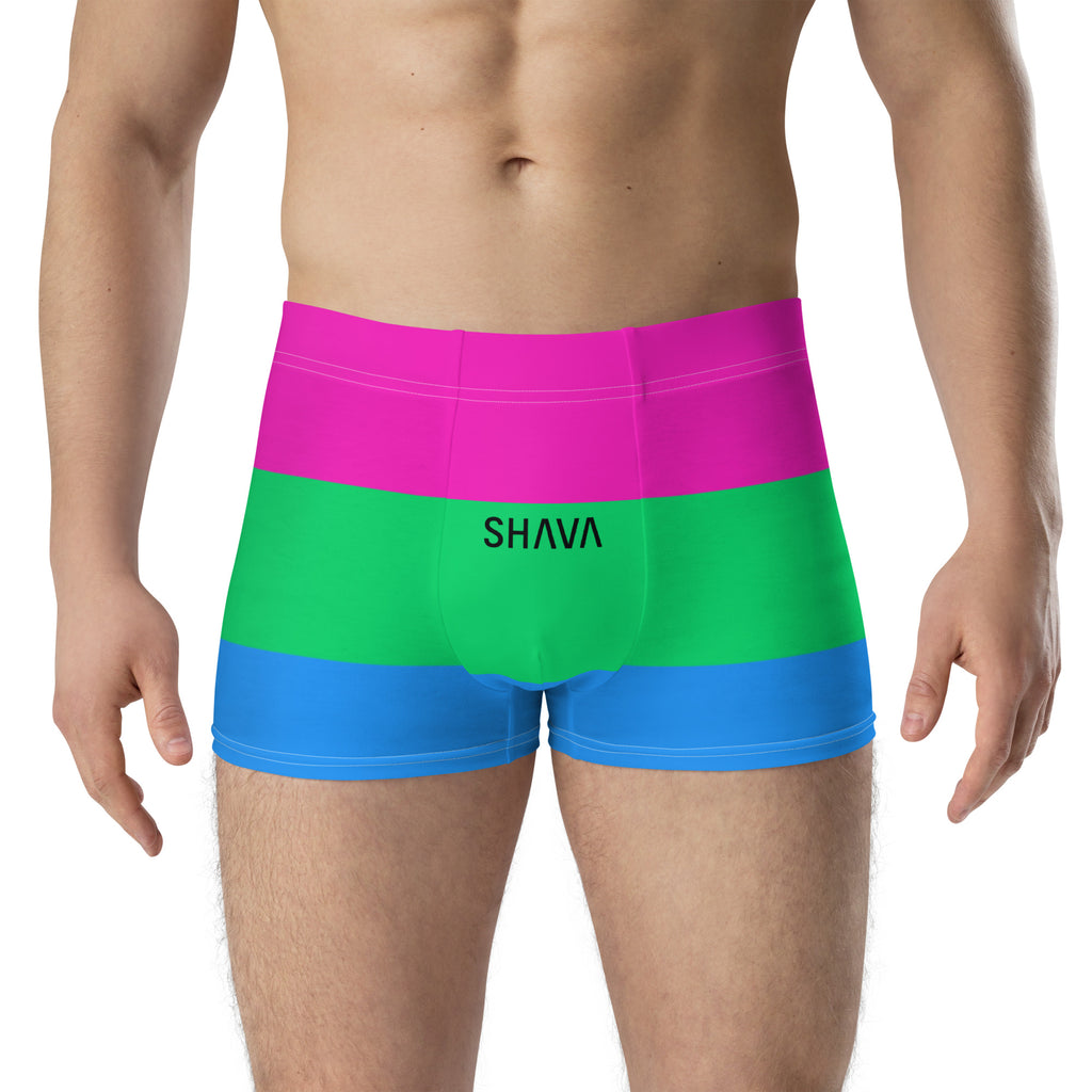 Polysexual Flag LGBTQ Boxer for Her/Him or They/Them SHAVA