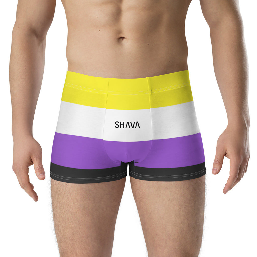 Non Binary Flag LGBTQ Boxer for Her/Him or They/Them SHAVA