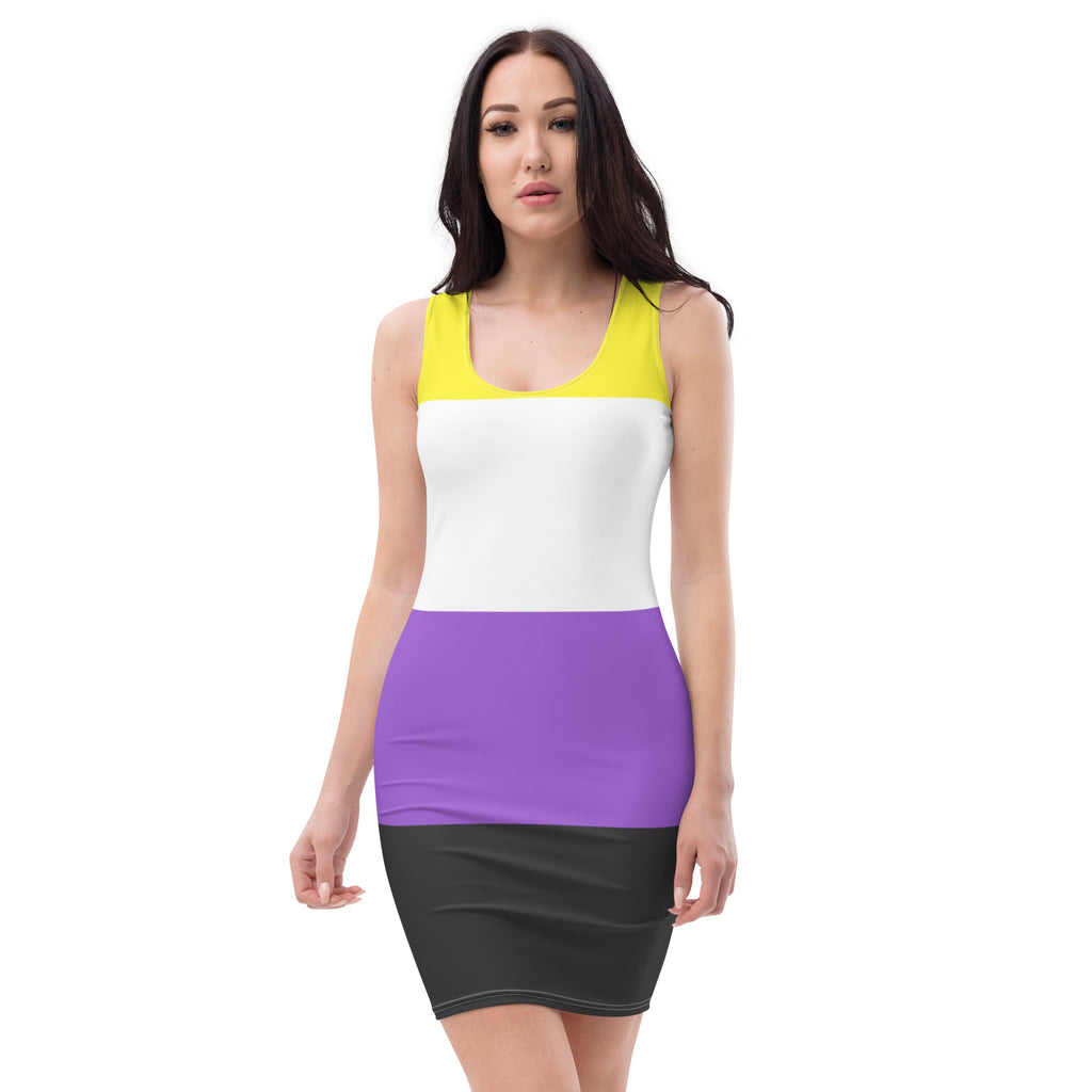 Non Binary Flag LGBTQ Cut & Sew Dress Women’s Size SHAVA