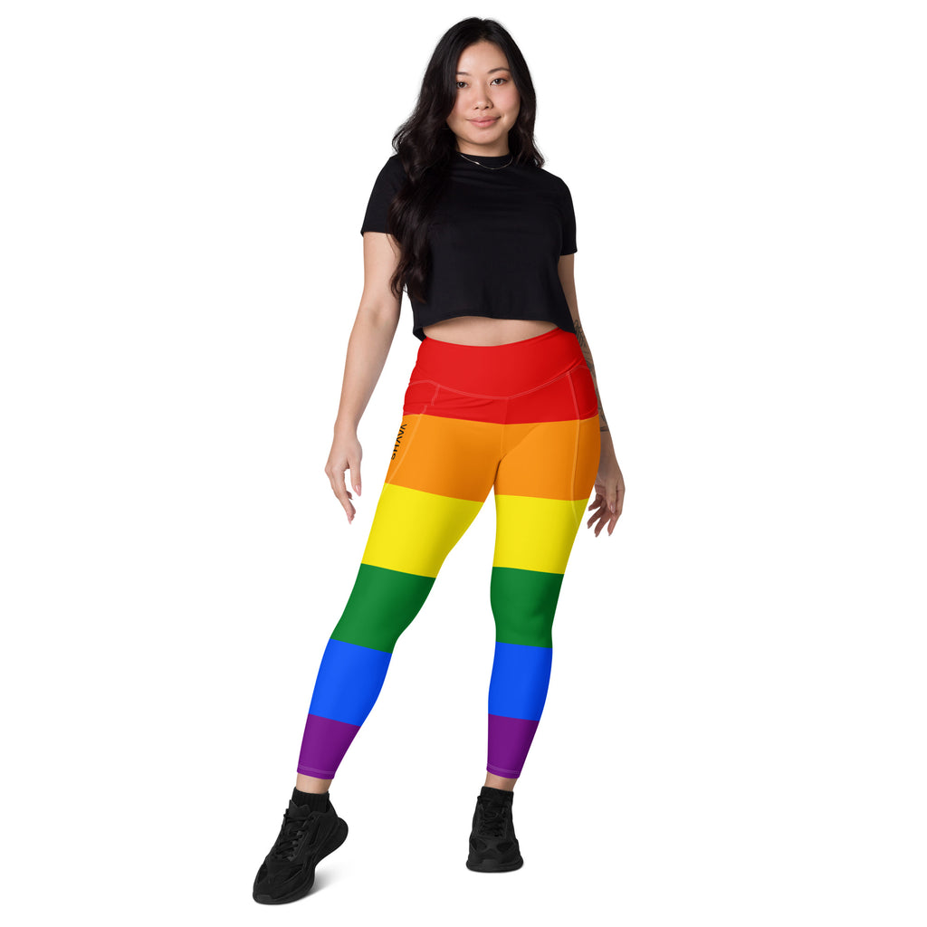 Celebrating Pride Flag LGBTQ Pockets Leggings Women’s Size SHAVA CO