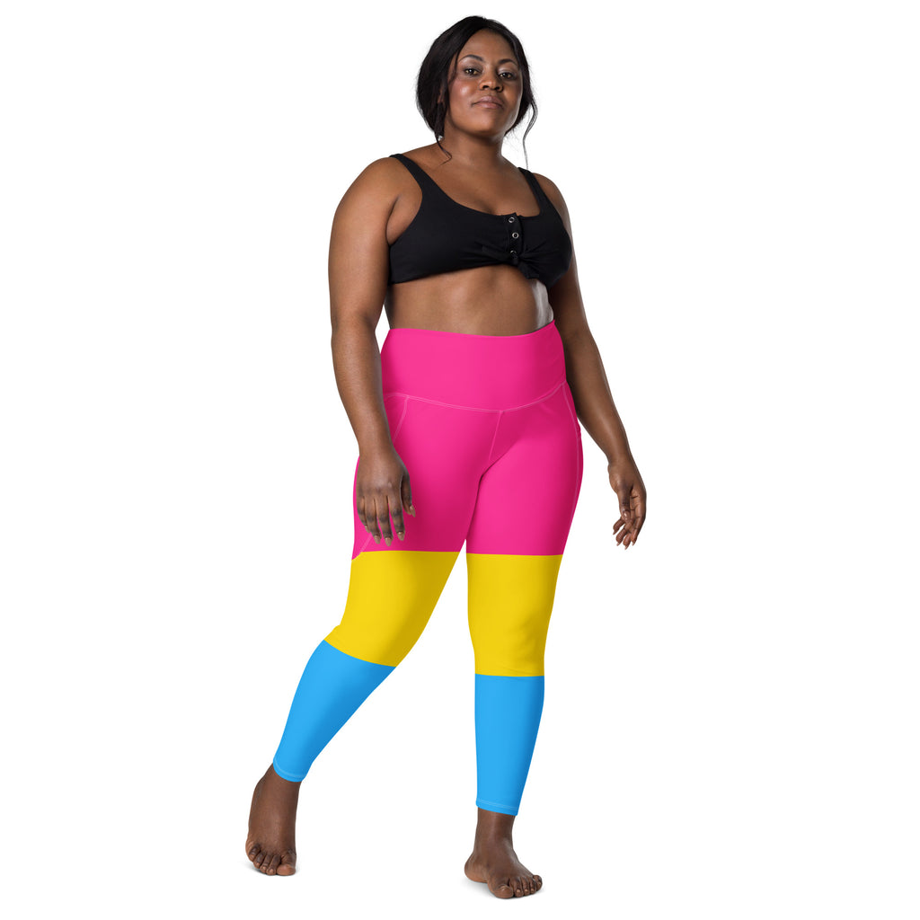 Pansexual Flag LGBTQ Pockets Leggings Women’s Size SHAVA CO