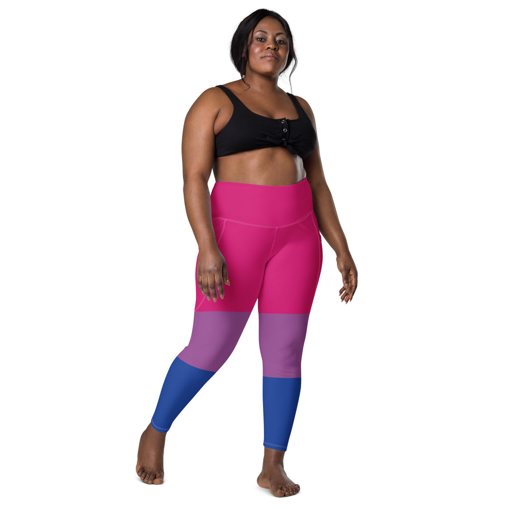 Bisexual Flag LGBTQ Pockets Leggings Women’s Size SHAVA CO