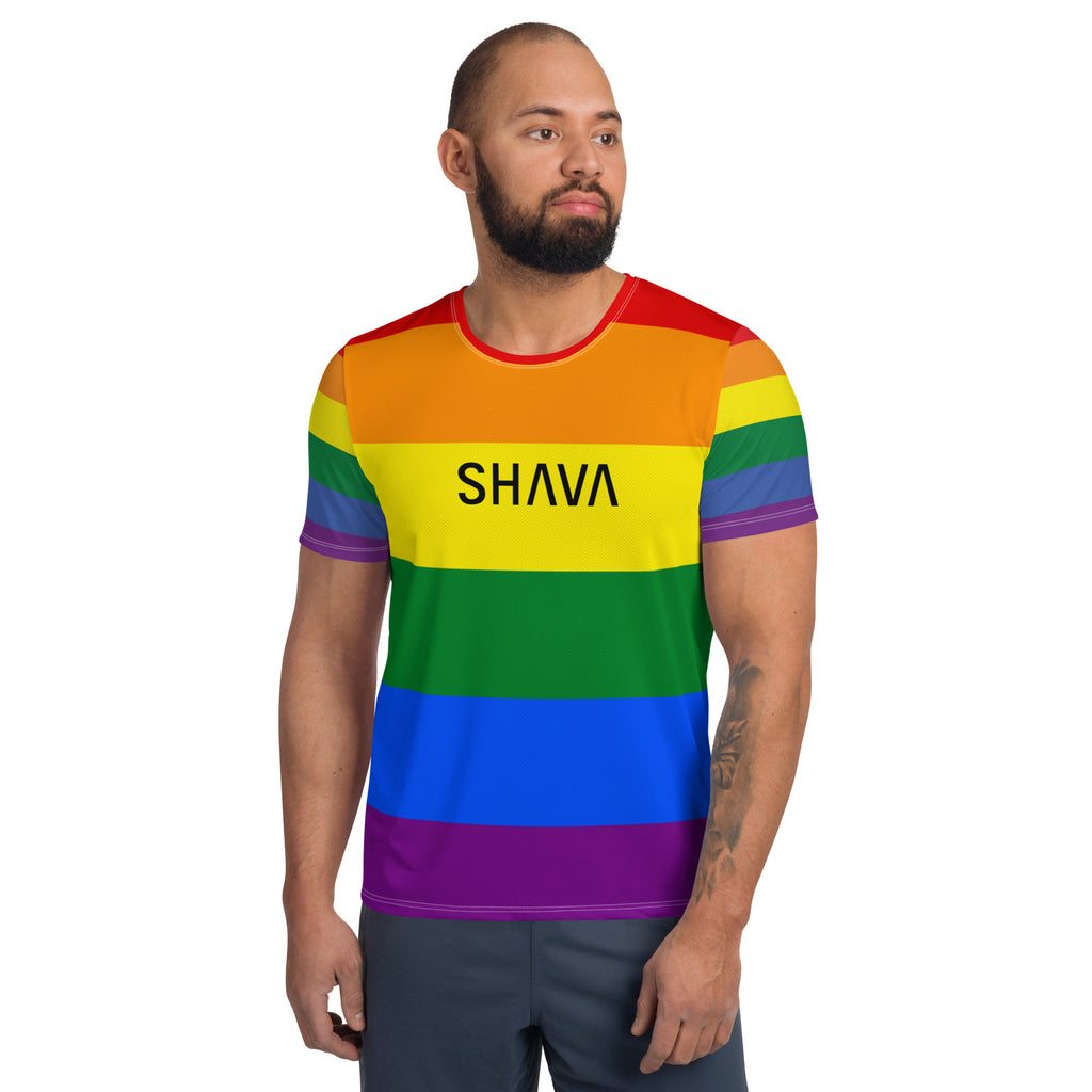 Rainbow Pride Flag LGBTQ T- Shirt Men's Size SHAVA