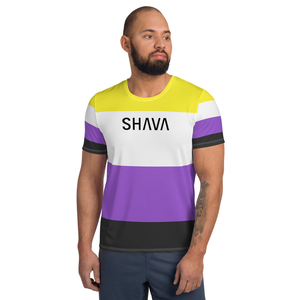 Non Binary Flag LGBTQ T- Shirt Men's Size SHAVA