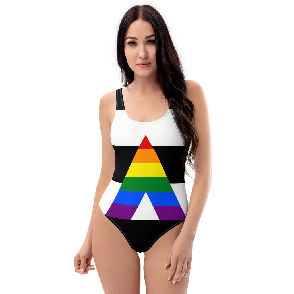 Straight Ally Flag LGBTQ One-Piece Swimsuit Women’s Size SHAVA CO