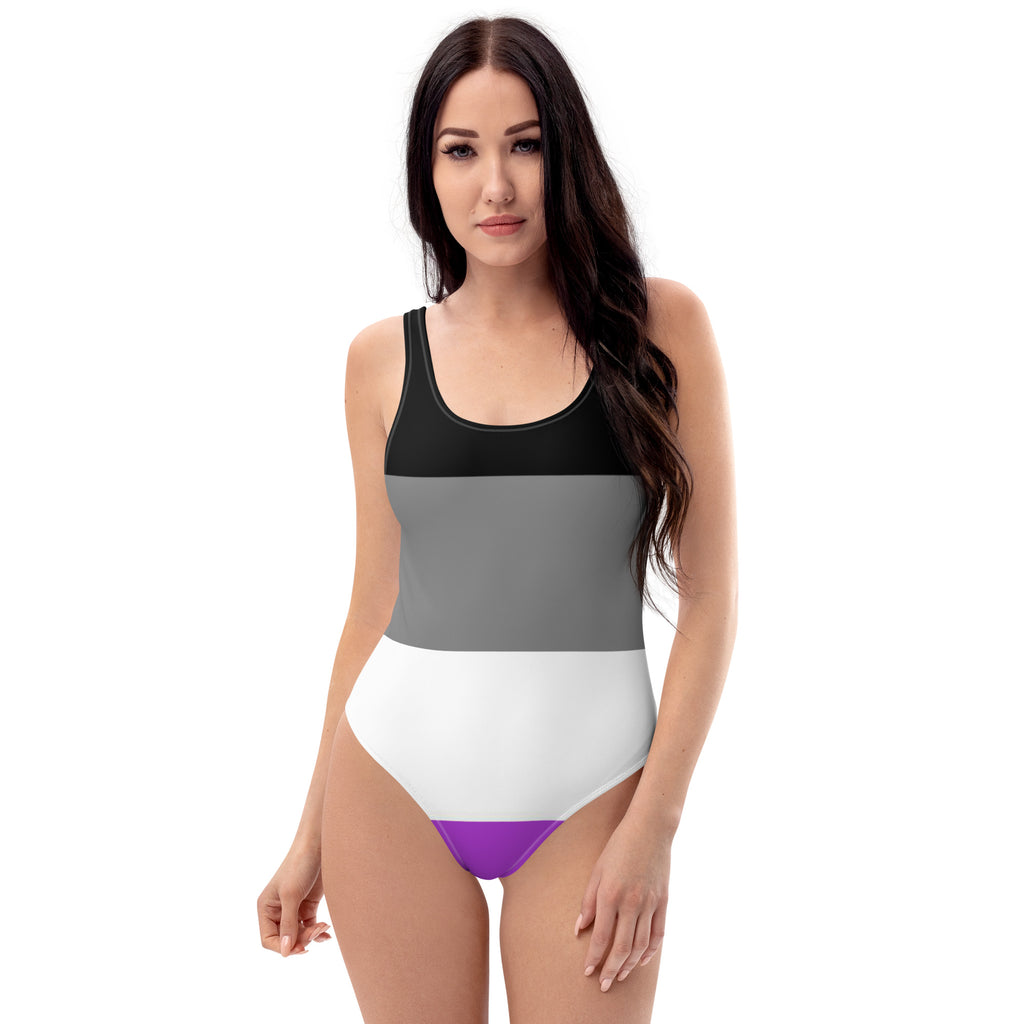 Asexual Flag LGBTQ One-Piece Swimsuit Women’s Size SHAVA CO