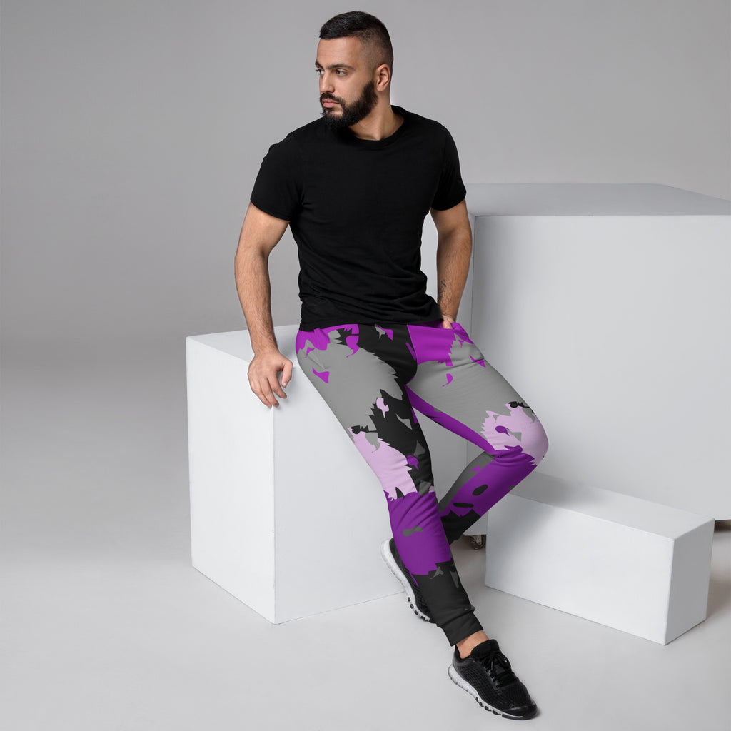 LGBTQIA+ Pride Flags Drips Men's Joggers - Asexual Flag