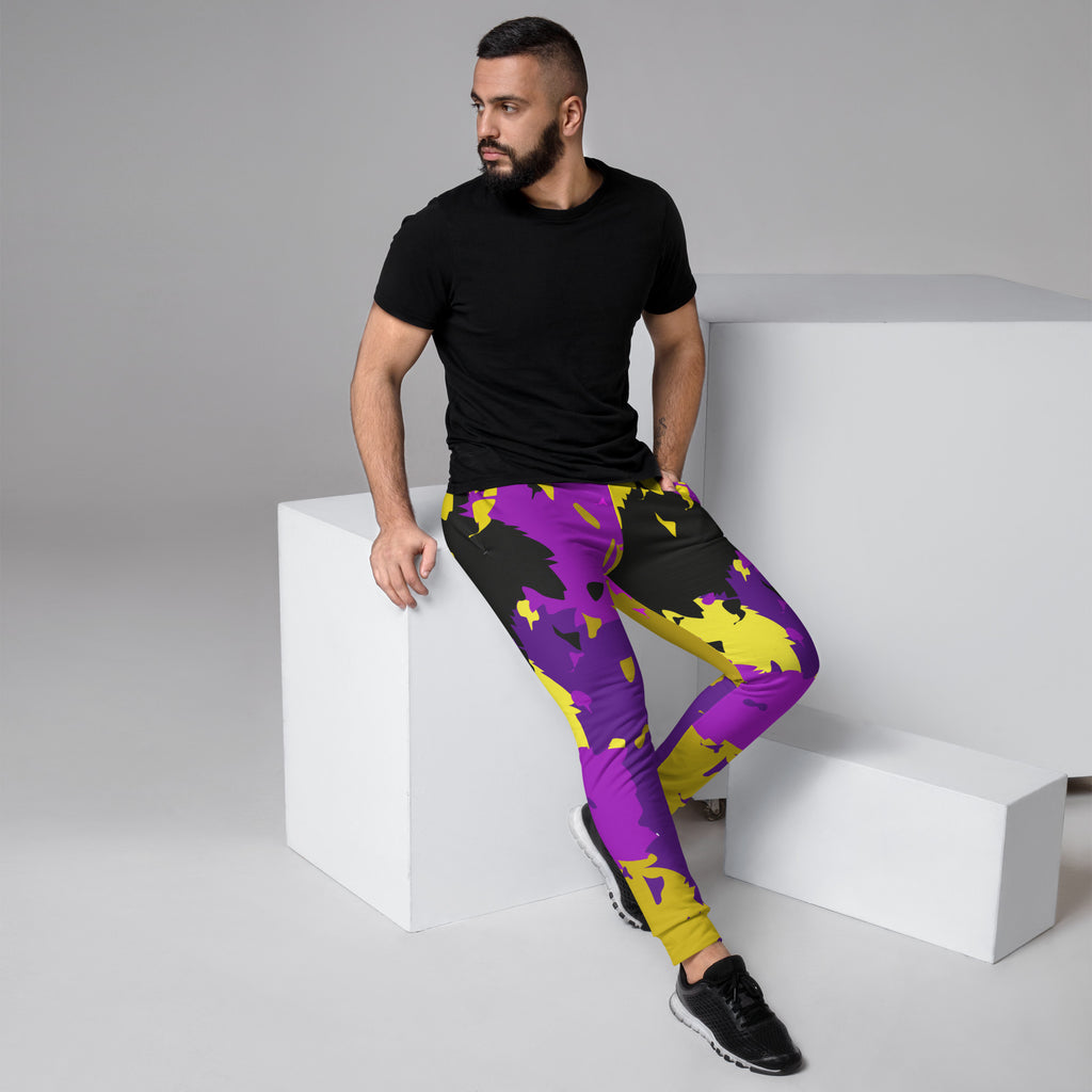 LGBTQIA+ Pride Flags Drips Men's Joggers - Intersex Flag SHAVA