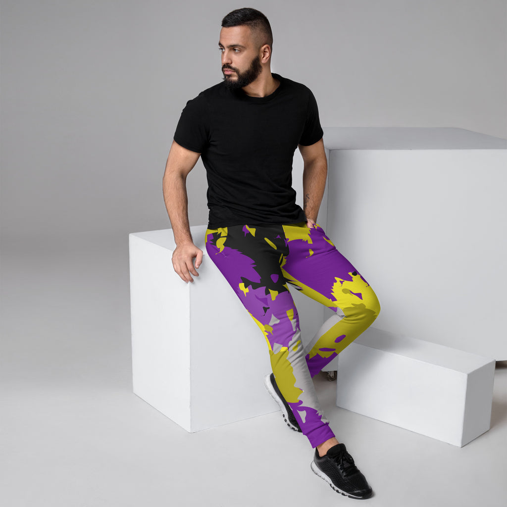 LGBTQIA+ Pride Flags Drips Men's Joggers - Nonbinary Flag SHAVA