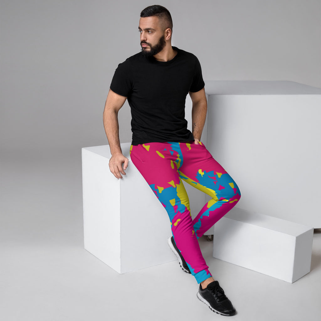 LGBTQIA+ Pride Flags Drips Men's Joggers - Panasexual Flag SHAVA