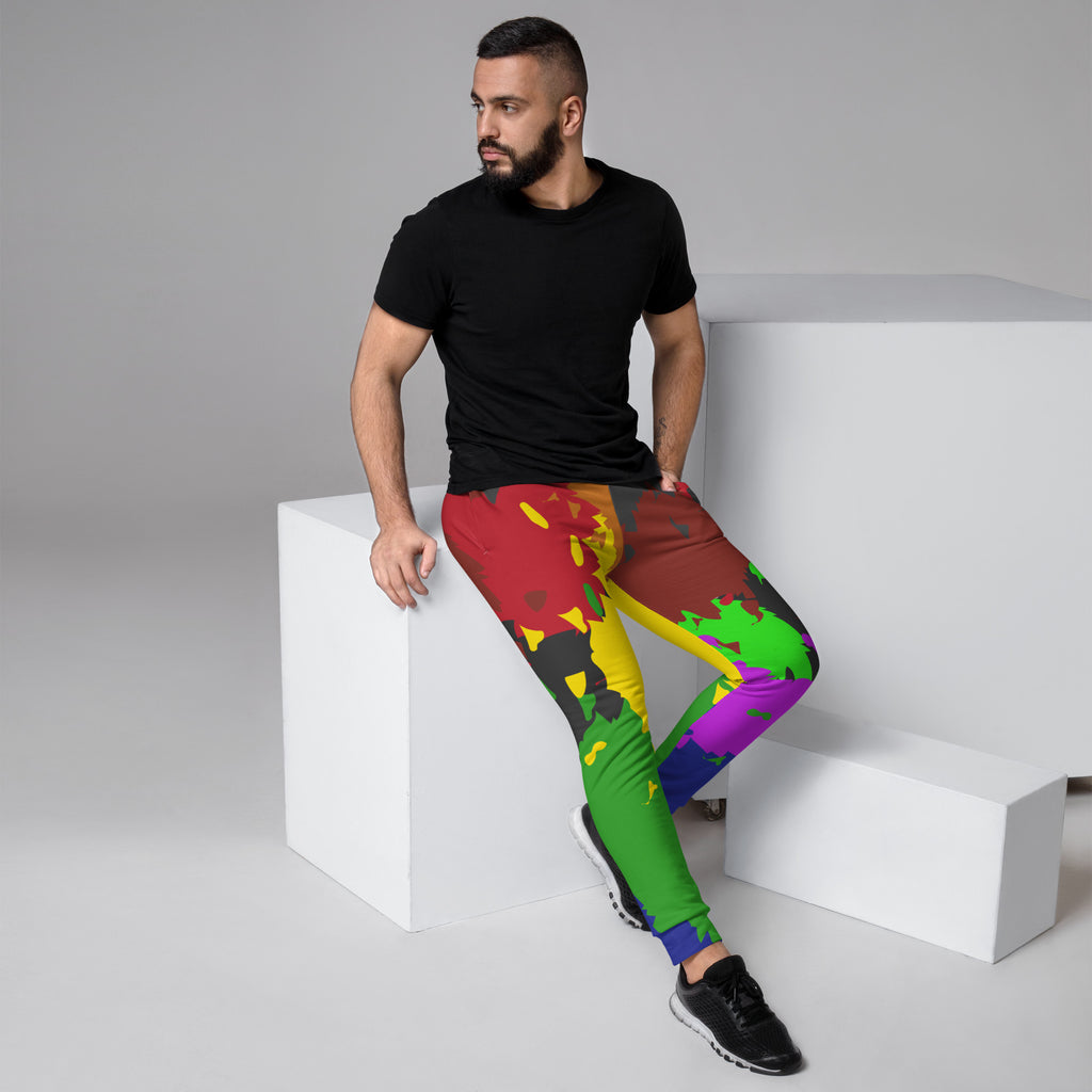 LGBTQIA+ Pride Flags Drips Men's Joggers - Philadelphia Flag SHAVA