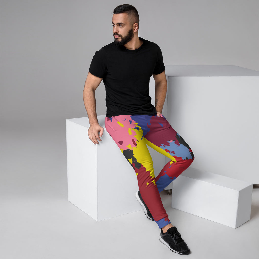 LGBTQIA+ Pride Flags Drips Men's Joggers - Polyamory Flag SHAVA