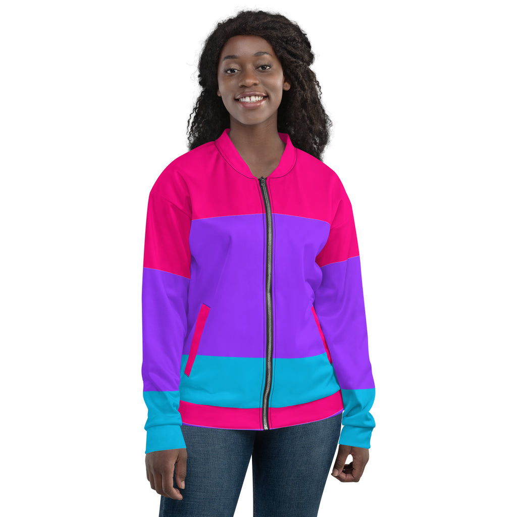 LGBTQ Pride FLags Unisex Bomber Jacket,Androgyne Pride Flag SHAVA