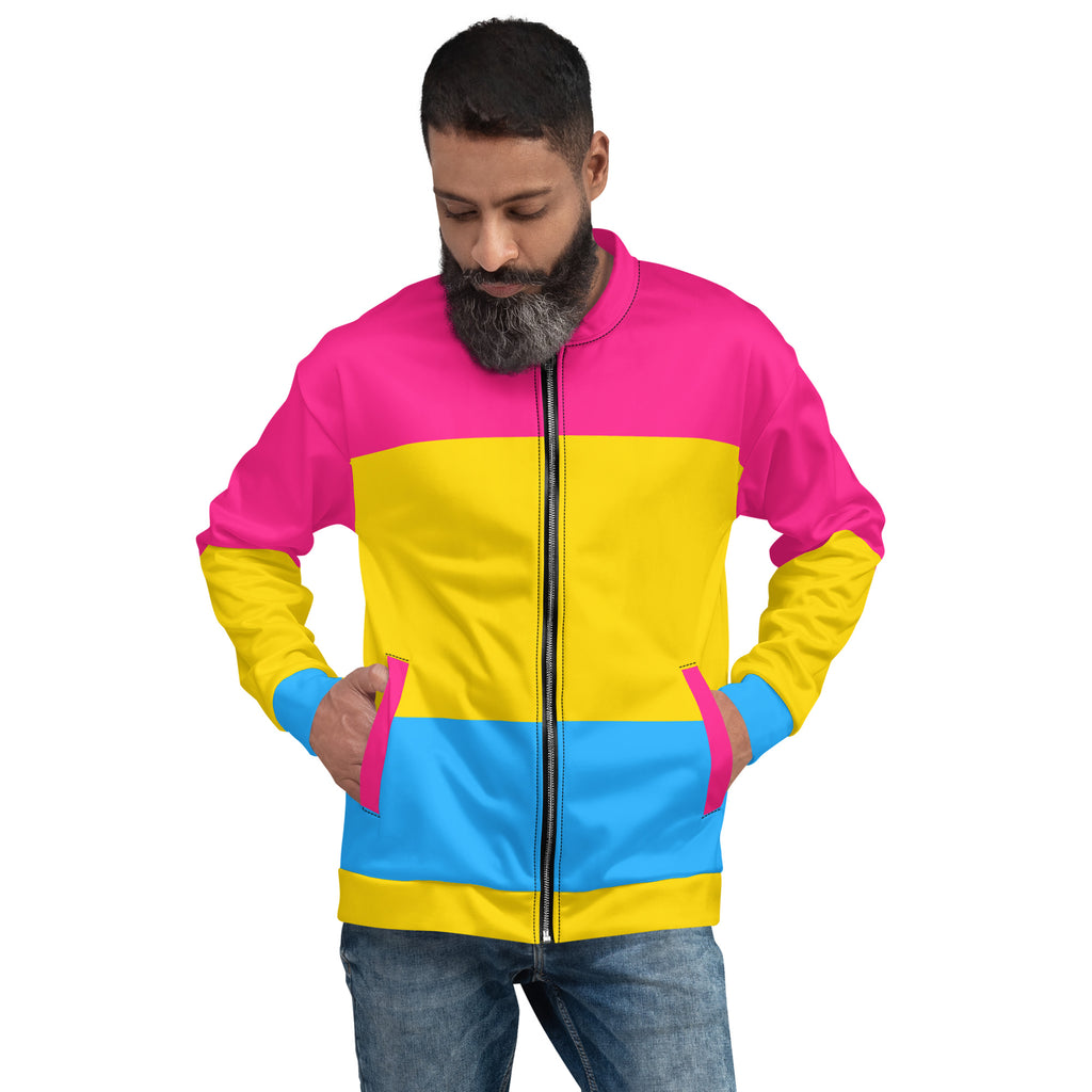 LGBTQ Pride FLags Unisex Bomber Jacket, Panasexual Pride Flag SHAVA