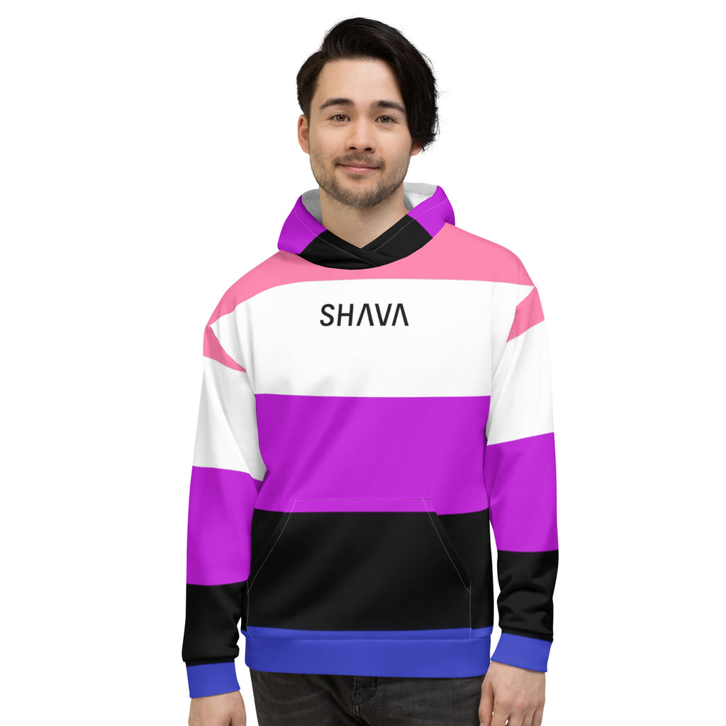 Genderfluid Flag LGBTQ Hoodie Unisex Size SHAVA CO