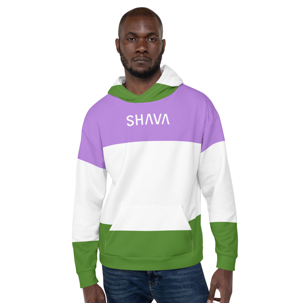 Gender Queer Flag LGBTQ Hoodie Unisex Size SHAVA CO