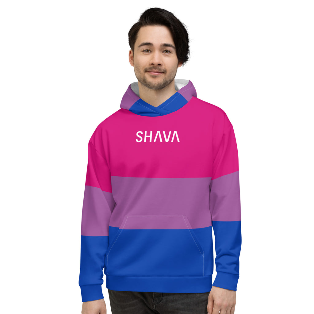 Bisexual Flag LGBTQ Hoodie Unisex Size SHAVA CO