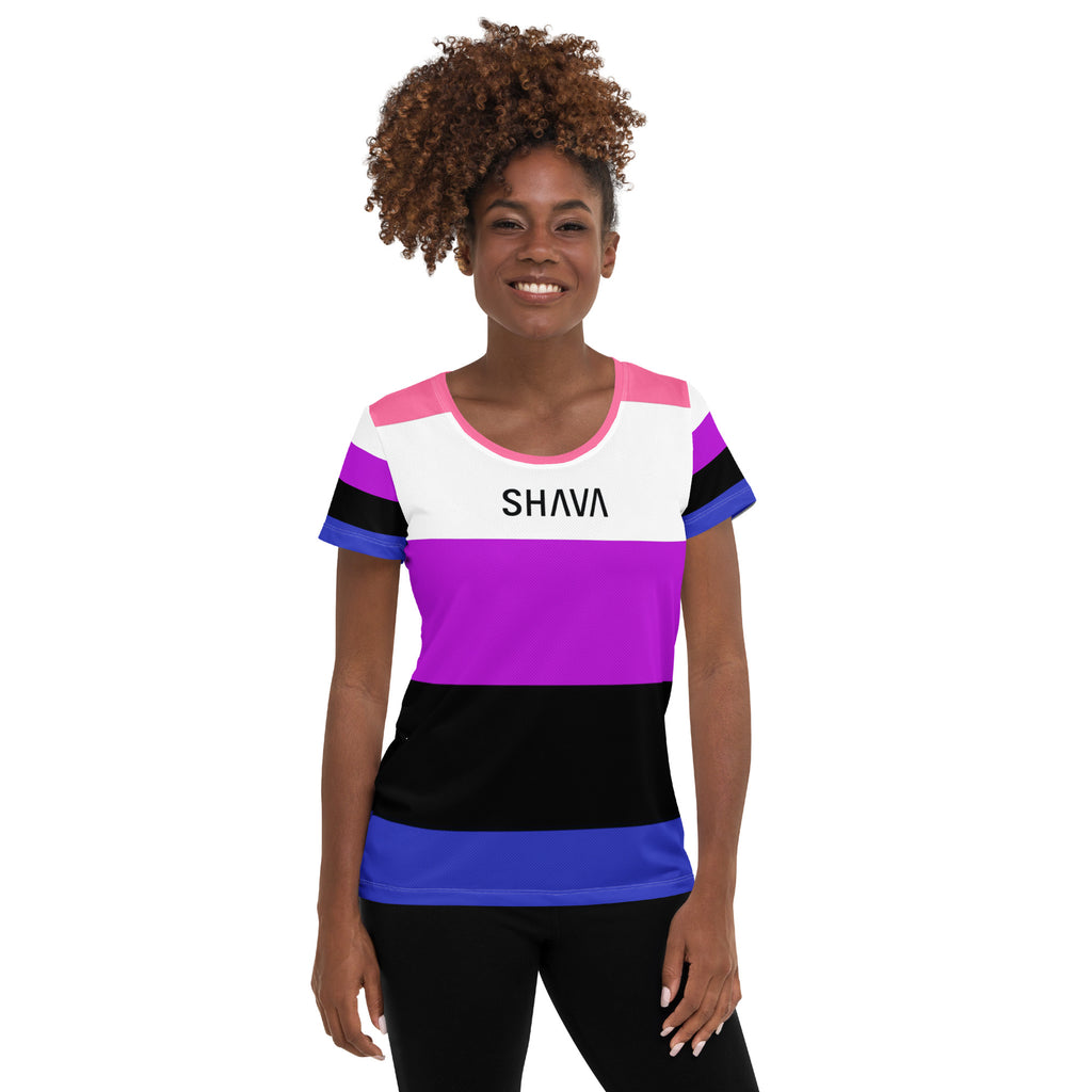 Genderfluid Flag LGBTQ T-Shirt Women’s Size SHAVA