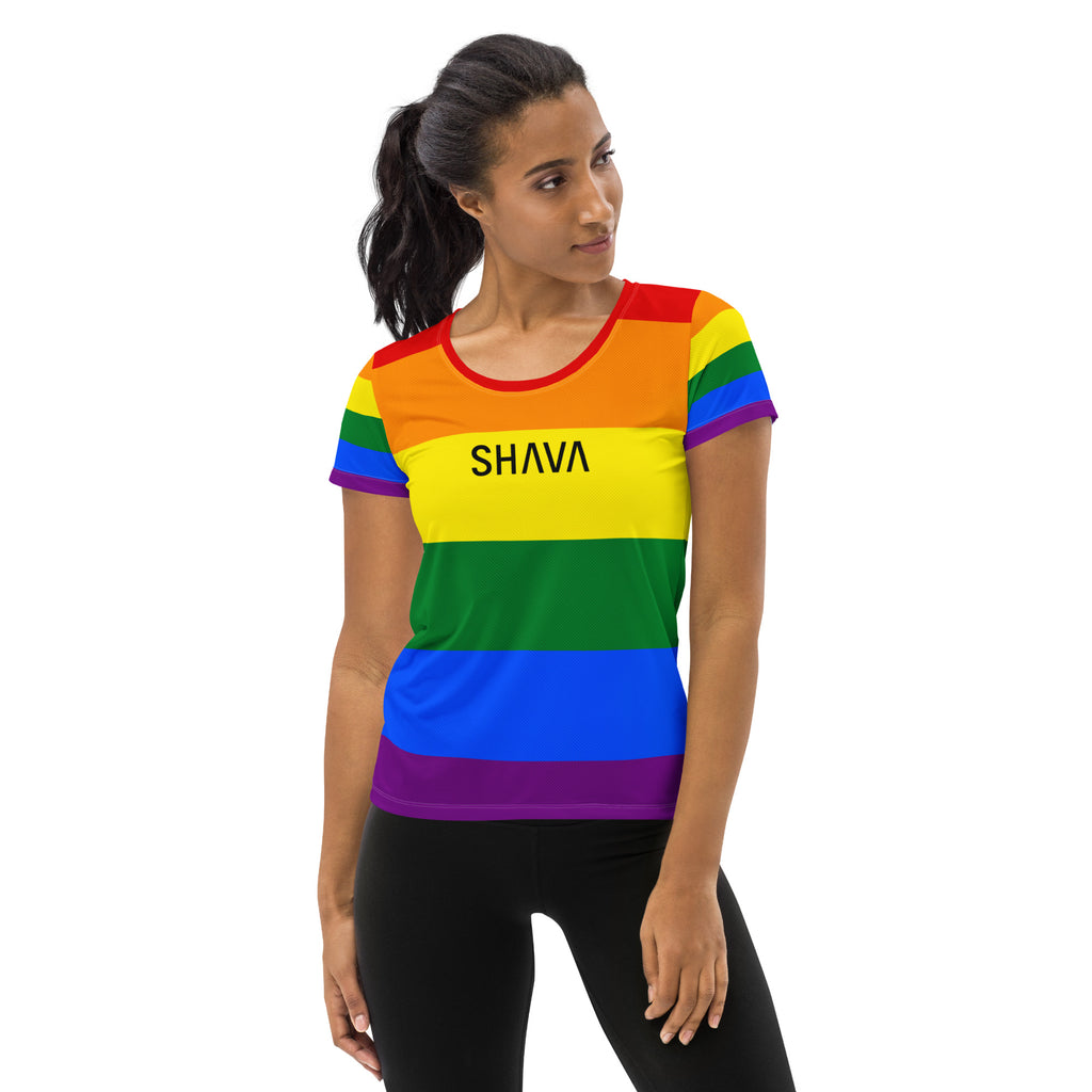 Rainbow  Pride Flag LGBTQ T-Shirt Women’s Size SHAVA CO