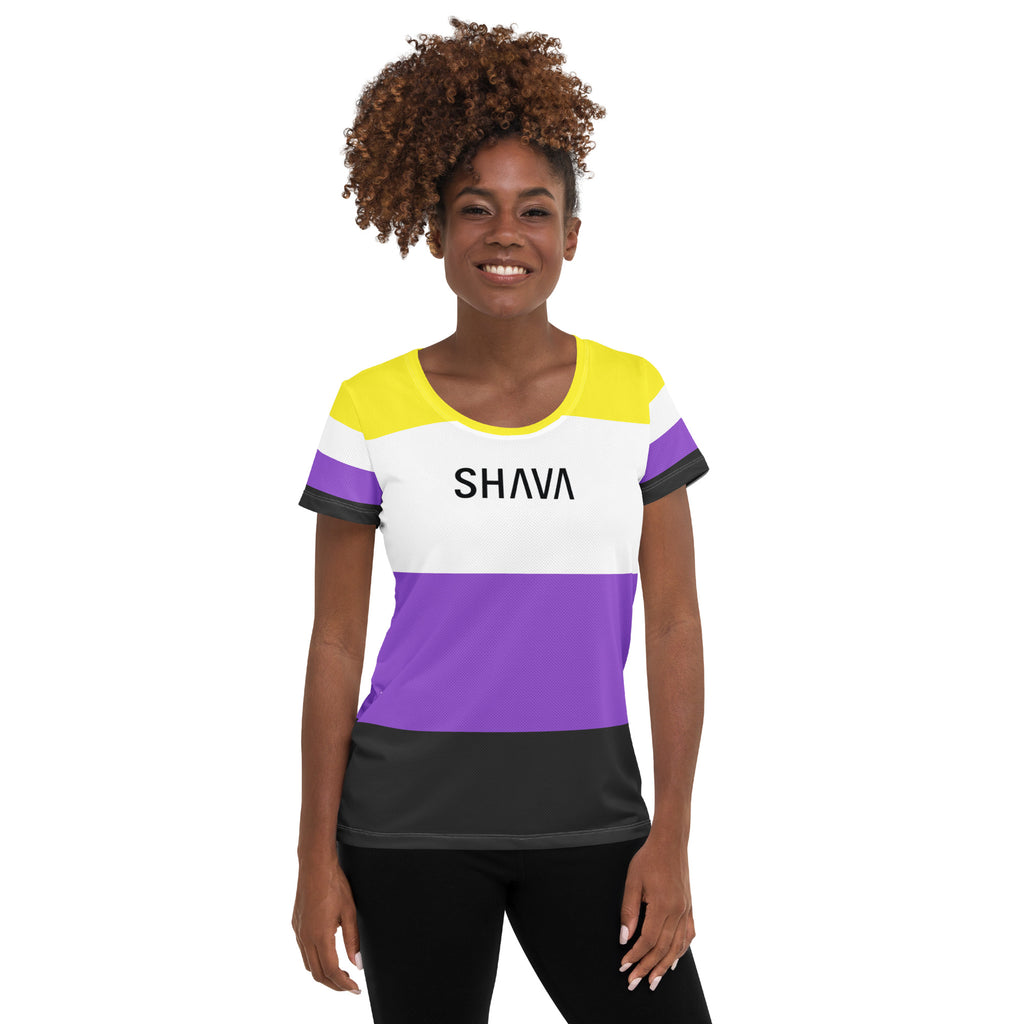 Non Binary Flag LGBTQ T-Shirt Women’s Size SHAVA CO