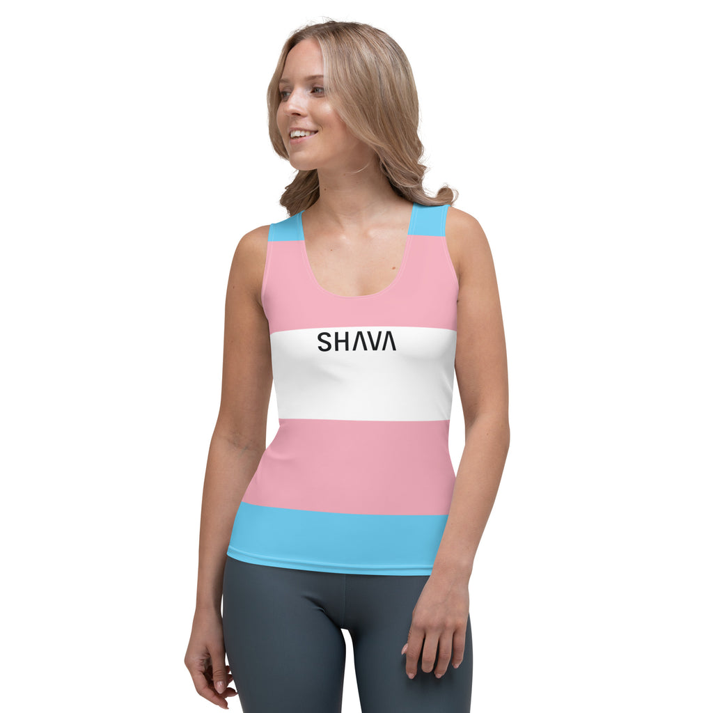 Transgender Flag LGBTQ Sublimation Cut & Sew Women’s Tank Top SHAVA CO