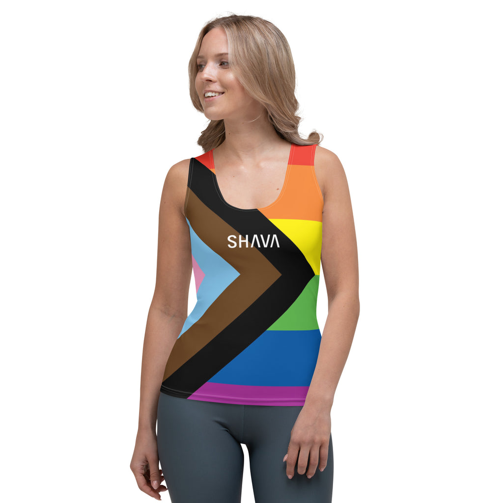 LGBTIQ+ Progress Flag LGBTQ Sublimation Cut & Sew Women’s Tank Top SHAVA CO