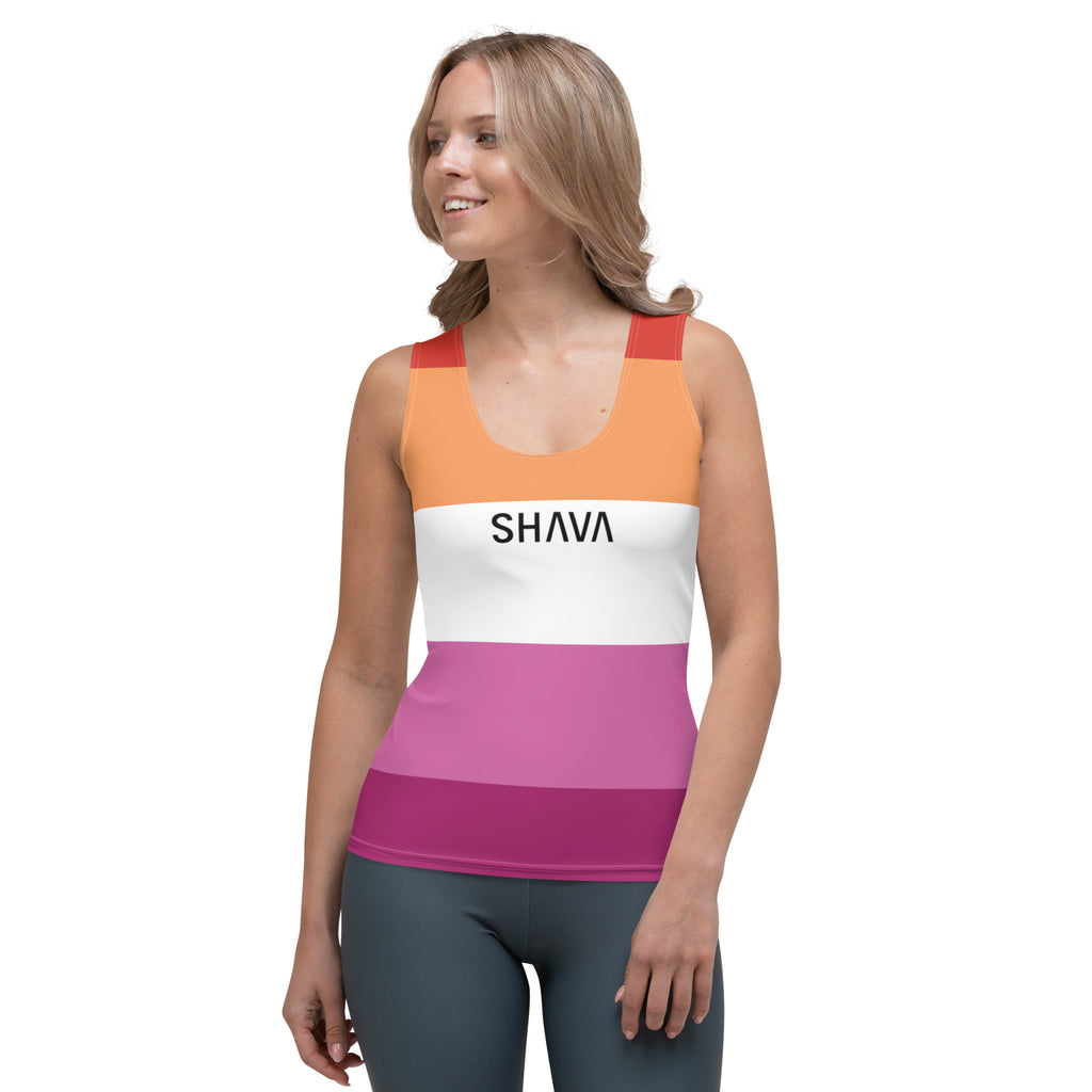 Lesbian Flag LGBTQ Sublimation Cut & Sew Women’s Tank Top SHAVA CO